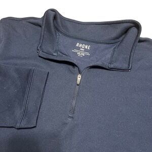 Rhone Men's Quarter Zip Pullover Shirt Navy Blue XXL Long Sleeve Performance